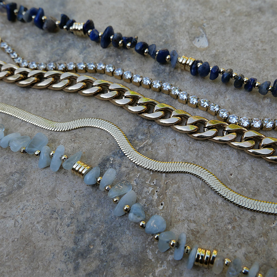 Nature Beads Bracelet Amazonite Gold