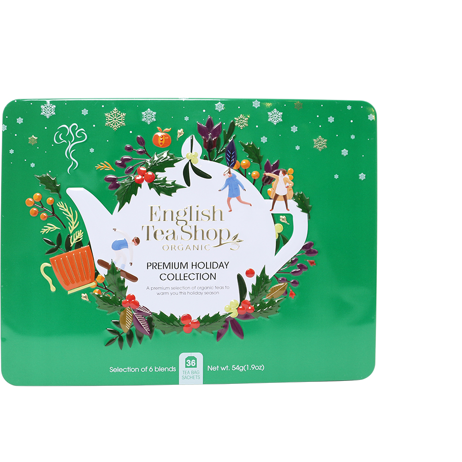 Premium Holiday Collection Green Gift Tin, 54 g English Tea Shop Te & Kaffe