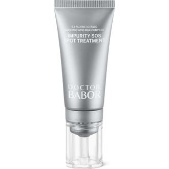 Doctor Babor Impurity SOS Spot Treatment med BHA syra för acne behandling i silverfärgad tub med genomskinlig kork