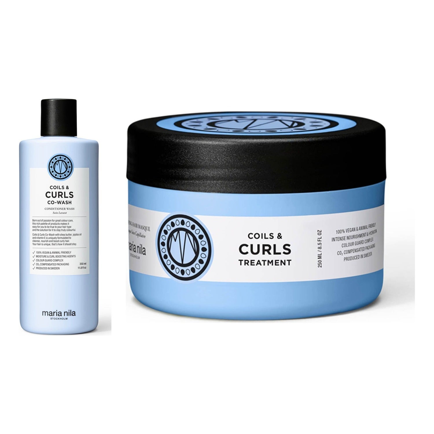 Maria Nila Coils & Curls Set Co-Wash 350ml, Treatment 250ml - 600 ml