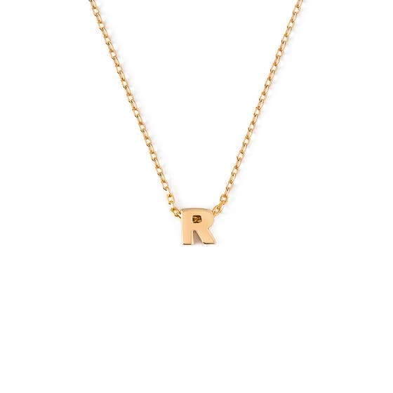 Gold Plated Initial R Necklace Giftbox