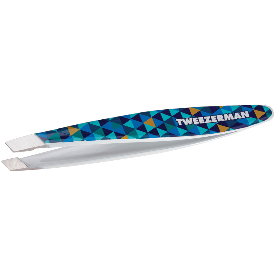 Mini Slant Tweezer Blue Mosaic, Tweezerman Pincett