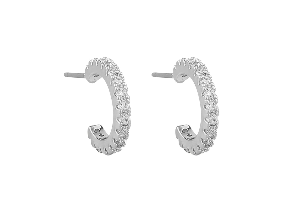 Clarissa Small Oval Ear Silver/Clear