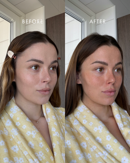 Hickap Sundazed Self Tanning Mist 100 ml brun utan sol för ansiktet som ger solkysst lyster före och efter.