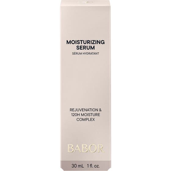 Babor Moisturizing Serum 30 ml återfuktande ansiktsserum i vit ytterförpackning med ljusblå detalj