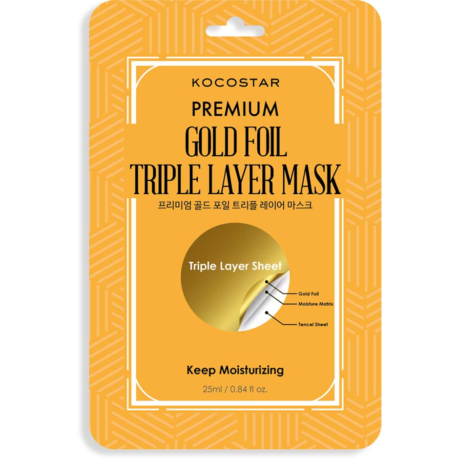 Premium Gold Foil Triple Layer Mask, 34 g Kocostar Sheet Masks