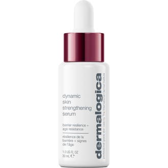 Dermalogica Dynamic Skin Strengthening Serum 30 ml hudstärkande anti-age hudbarriär i vit flaska med röd metallic-kork