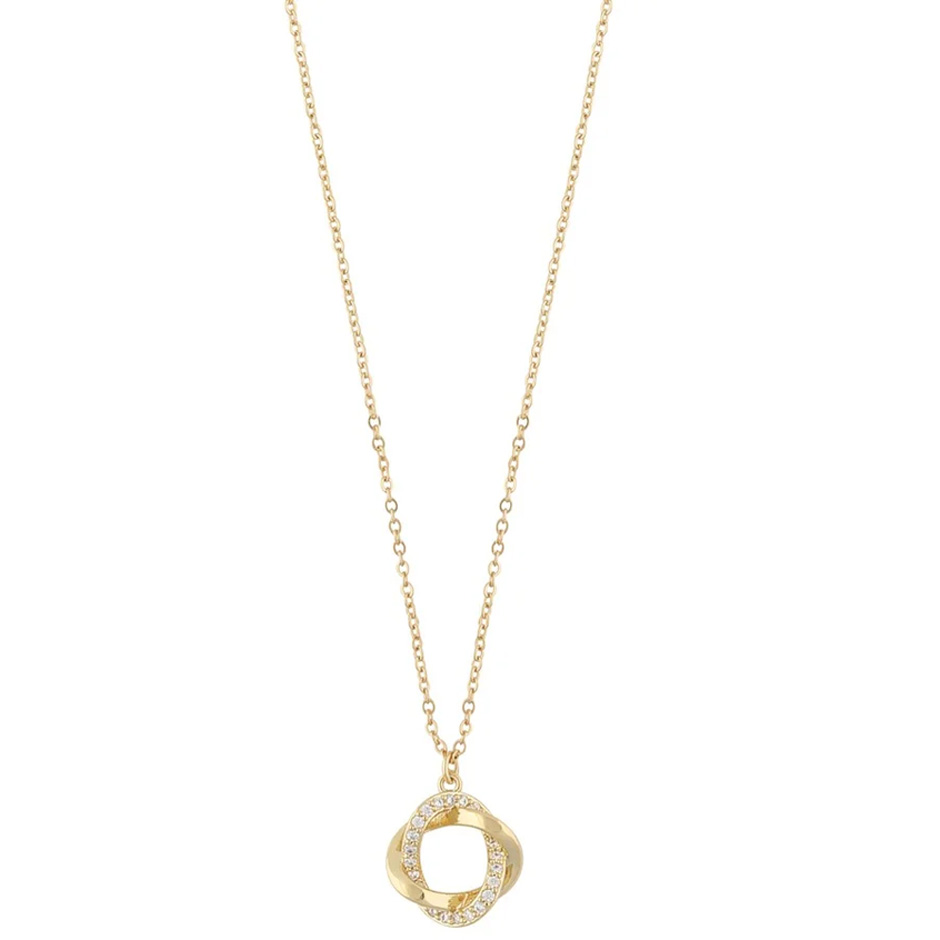 Bree twist pendant neck 45 gold/clear