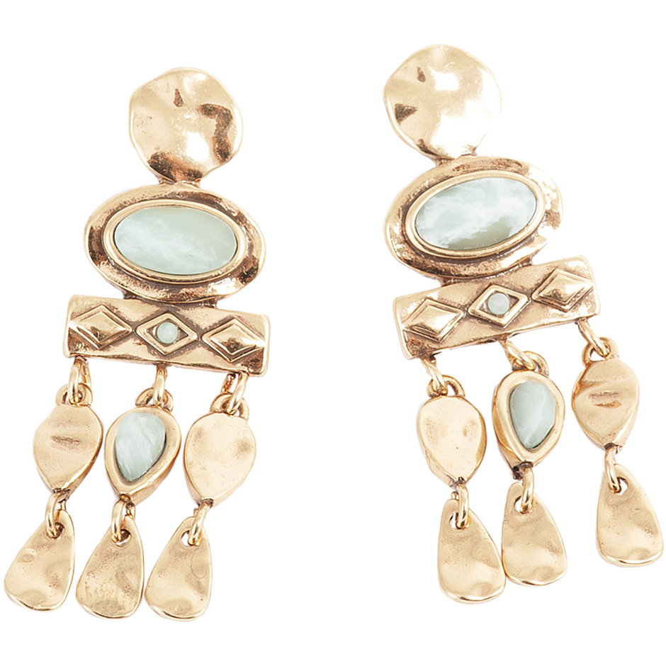 Bohemian Stone Statement Earring Gold