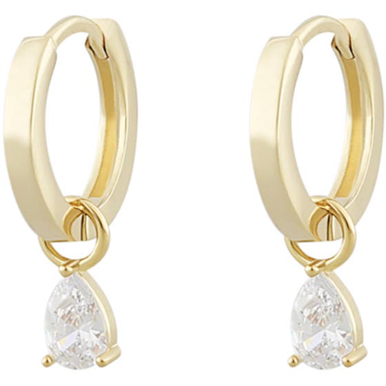 Nuit drop ring pendant ear gold/clear