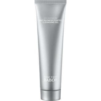 Doctor Babor Daily Blemish Control Cleansing Gel antibakteriell salicylsyra rengöring för fet hy i silvrig tub.
