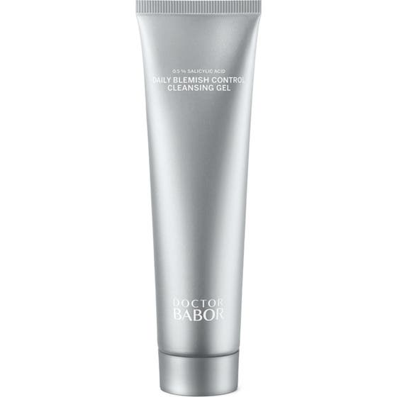 Doctor Babor Daily Blemish Control Cleansing Gel antibakteriell salicylsyra rengöring för fet hy i silvrig tub.