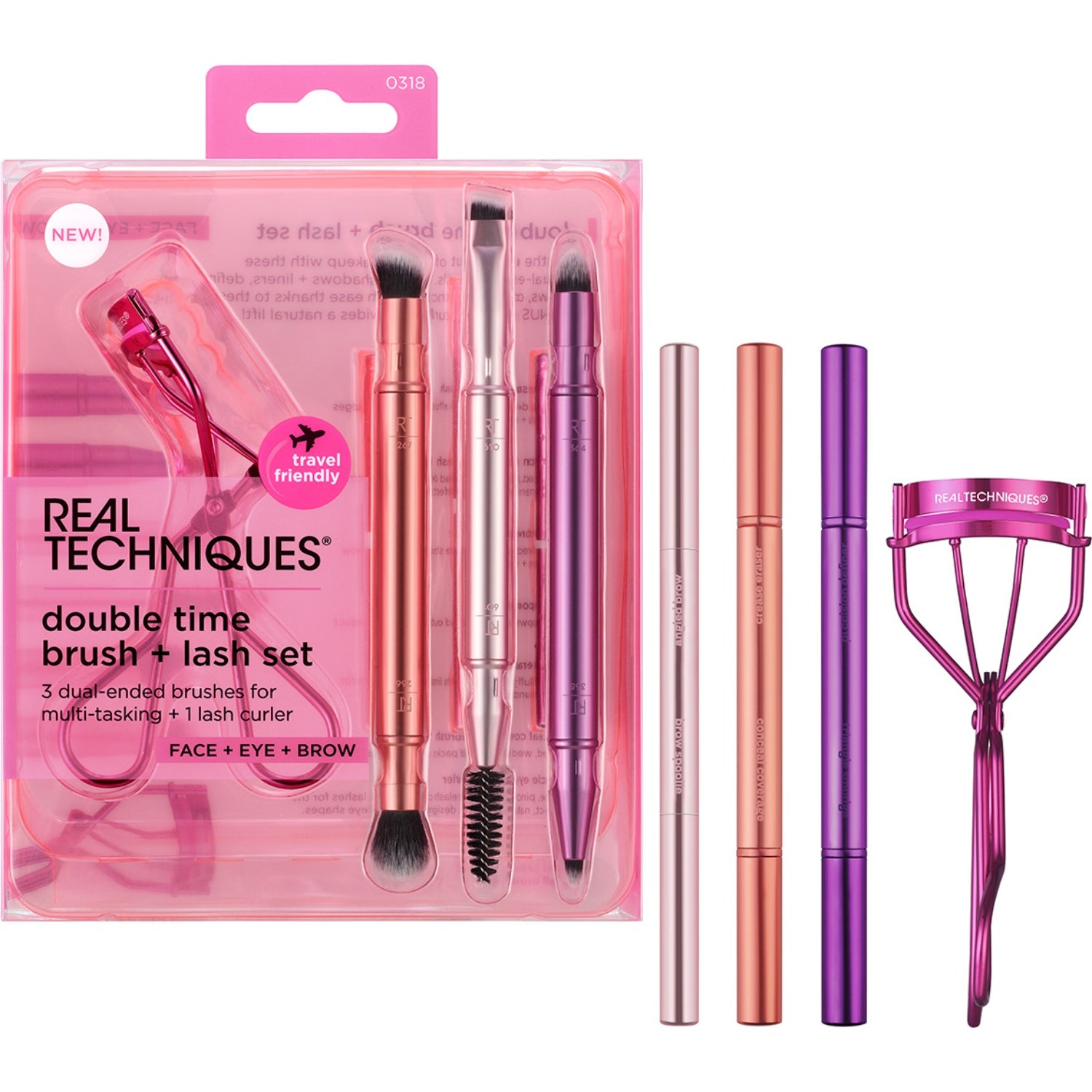 Real Techniques Real Techniques Double Time Retractable Brush Set parfym