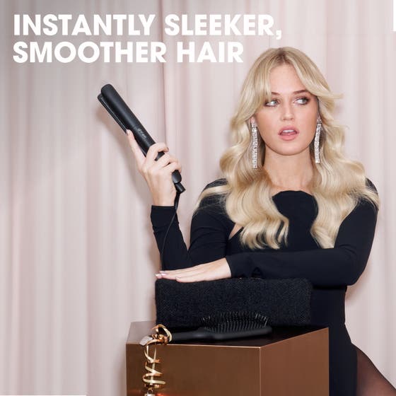 Gold Hair Straightener - Festive Gift Set in Black
