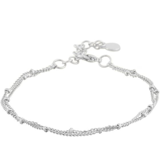 Davina double chain brace plain silver