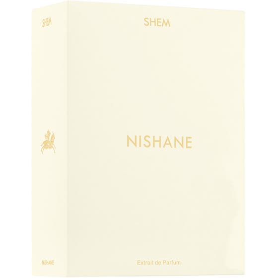 NISHANE Shem Extrait de Parfum 50 ml exklusiv niche parfym i en elegant benvit ytterförpackning med gulddetaljer