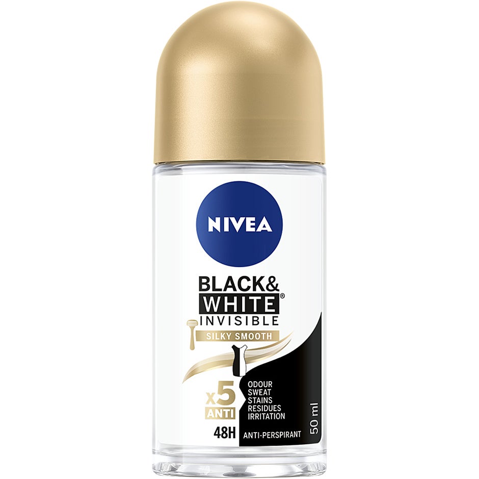 Deo Rollon Black & White Silky Smooth, 50 ml Nivea Damdeodorant