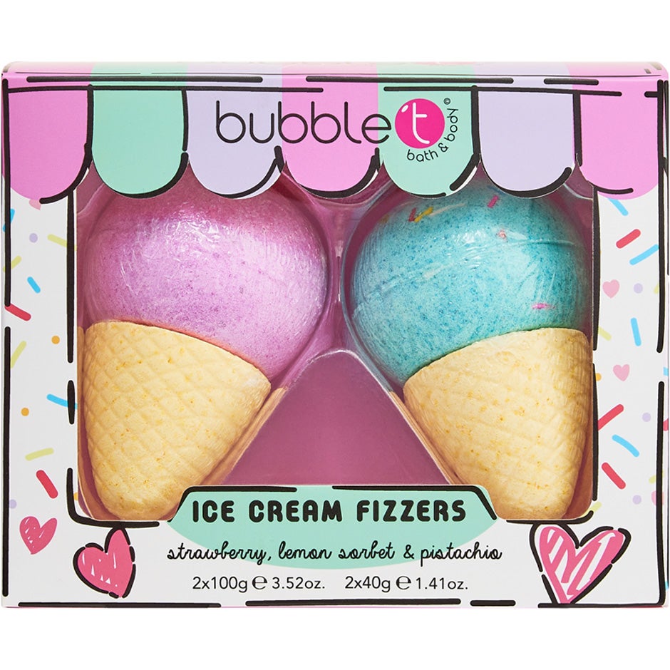 Cartoon Ice Cream Bath Fizzer Set, 280 g BubbleT Badskum & Badsalt