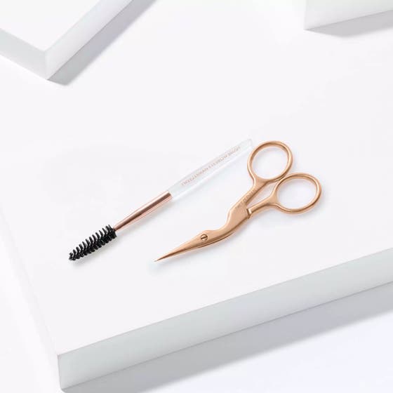 Retail Rose Gold Brow Shaping Scissors & Brush