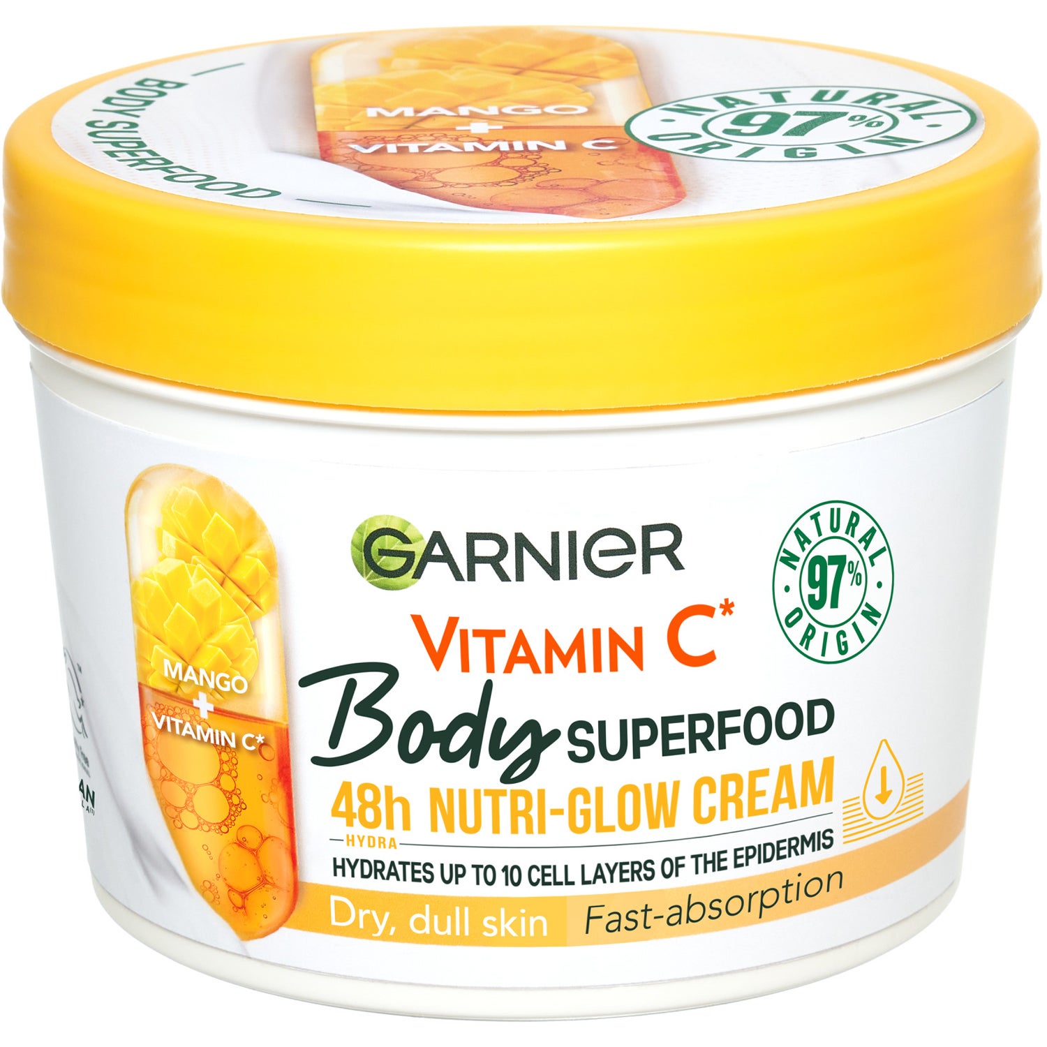 Garnier Body Superfood C-vitamin* & Mango Kroppskräm 48H Nutri-Glow Cream - 380 ml