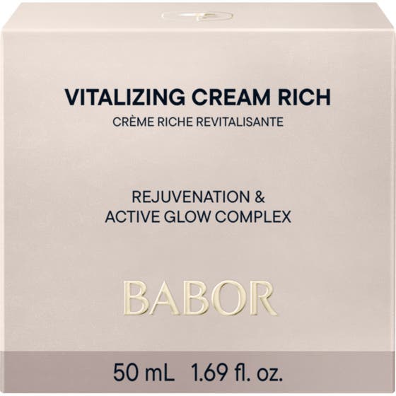 Babor Vitalizing Cream Rich 50 ml vitaliserande ansiktskräm i vit ytterförpackning med guldetikett