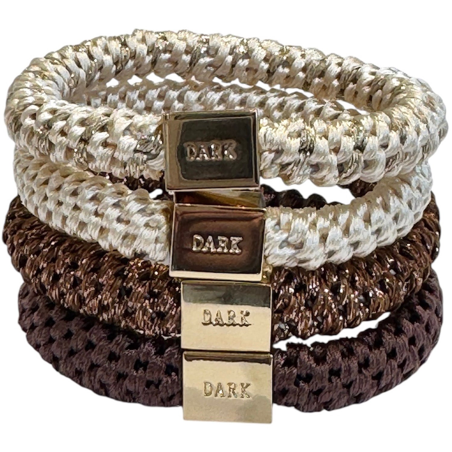 Dark Dark Fat Hair Ties Combo Cognac Mix - 4 pcs parfym