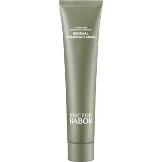 Doctor Babor Cleanformance Renewal Overnight Mask förnyande återfuktande nattmask i grön metallisk tub med vitt lock
