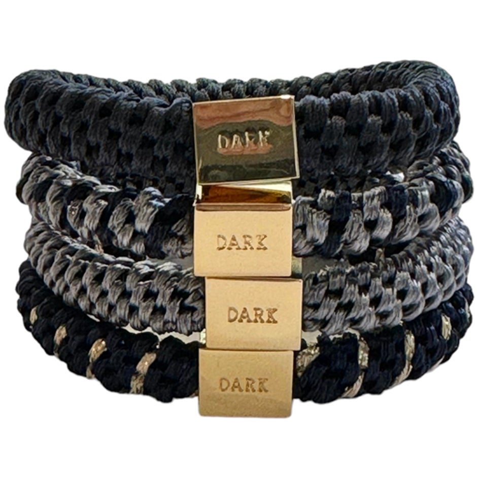 Dark Fat Hair Ties 4 Pk Combo Navy Blue Mix