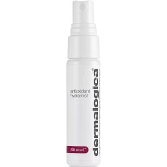 Dermalogica Antioxidant Hydramist 30 ml uppstramande ansiktsmist i vit flaska med grått spraymunstycke för anti age.