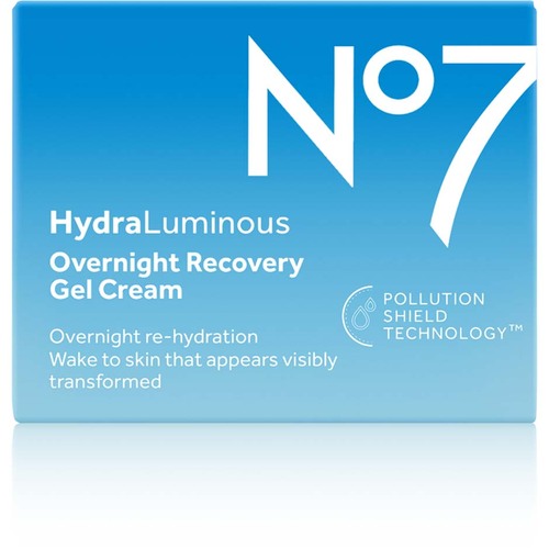 No7 Hydraluminous Overnight Recovery Gel Cream for Hydration, Glowing
