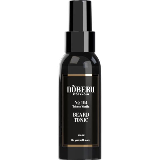 Nõberu No 104 Beard Tonic 100 ml vårdande skäggtonic i svart sprayflaska med doft av Tobacco Vanilla.