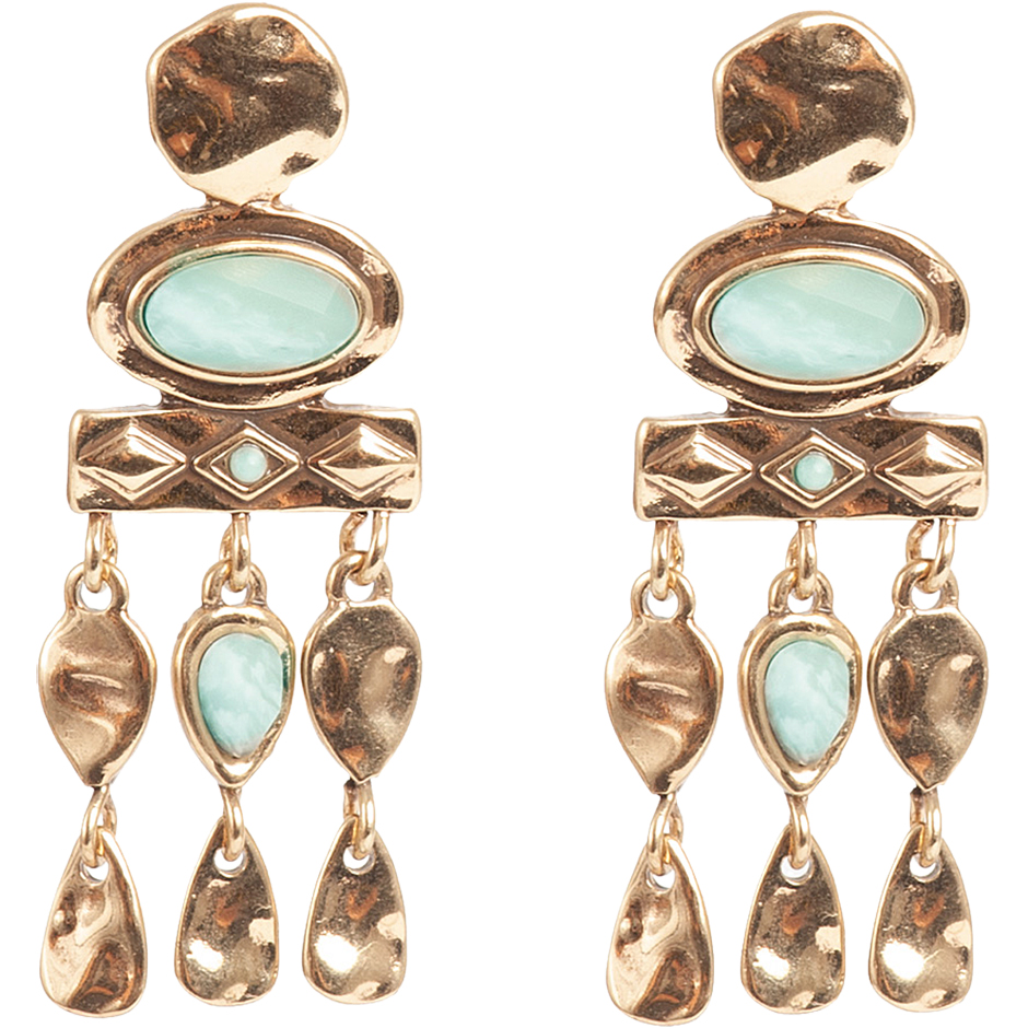 Bohemian Stone Statement Earring Gold