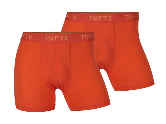 Tufte Herre Boxer Briefs Blazing Orange 2pk Duo