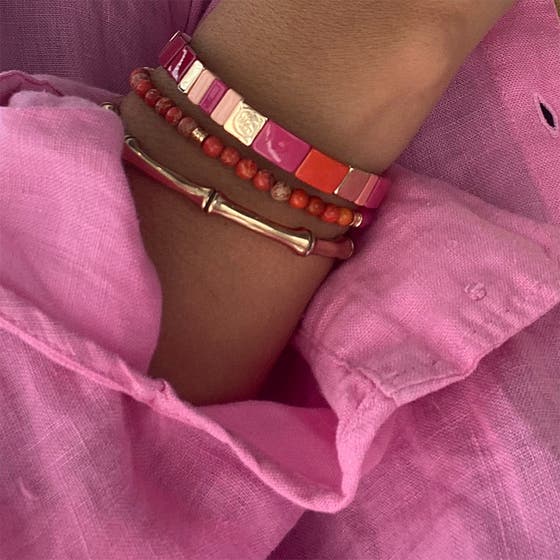 Funky Stones Bracelet Fuchsia/Orange