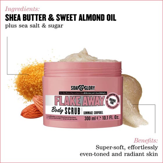 Flake Away Body Scrub for Exfoliation and Smoother Skin
