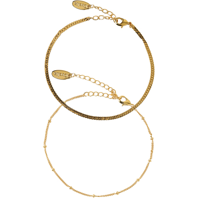 Orelia Satellite and Flat Curb Chain Bracelet