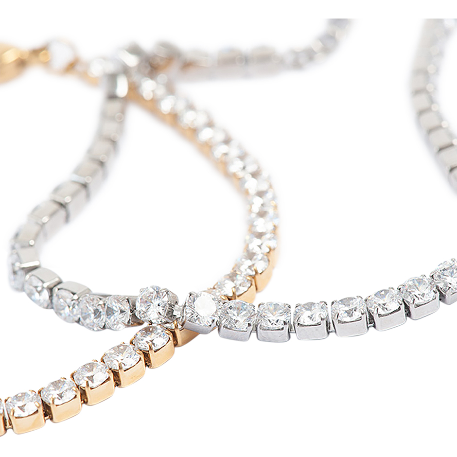 Steel Tennis Bracelet Steel Gold