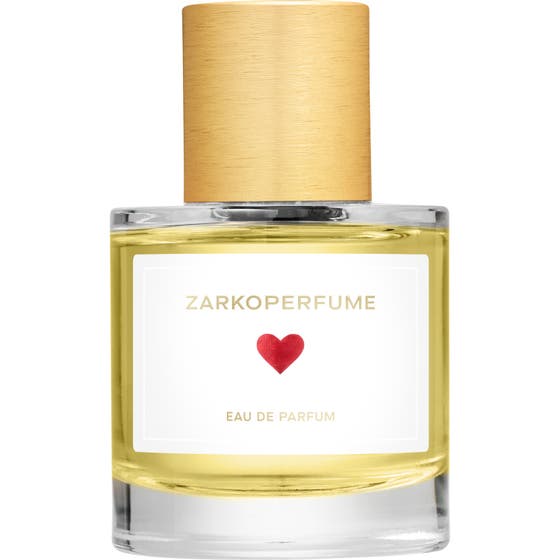 Zarkoperfume Sending Love 50 ml söt dagparfym i glasflaska med rött hjärta och gulddetalj eau de parfum dam