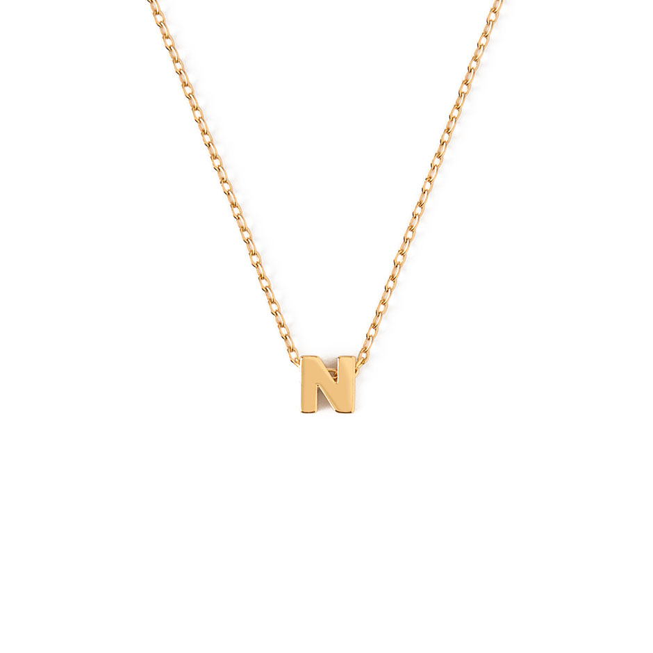 Gold Plated Initial N Necklace Giftbox