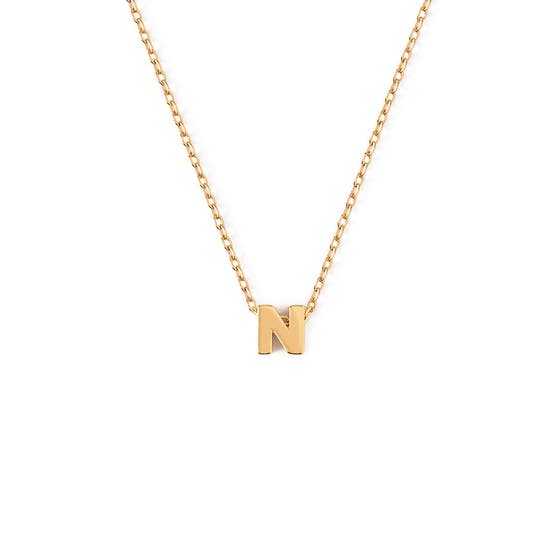Gold Plated Initial N Necklace Giftbox