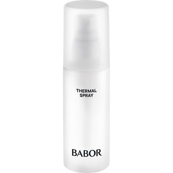 Babor Thermal Spray återfuktande ansiktsspray i vit flaska med frostat lock som ger huden en fräsch känsla