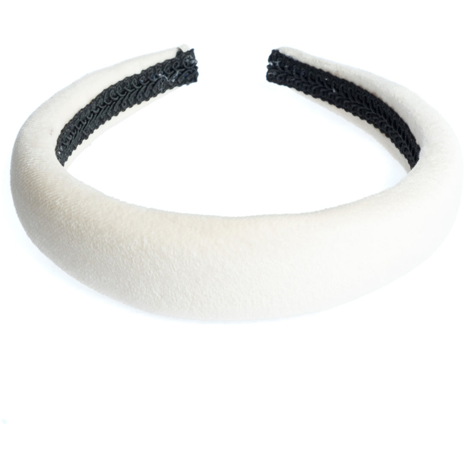 Dark Velvet Hair Band Broad Off White