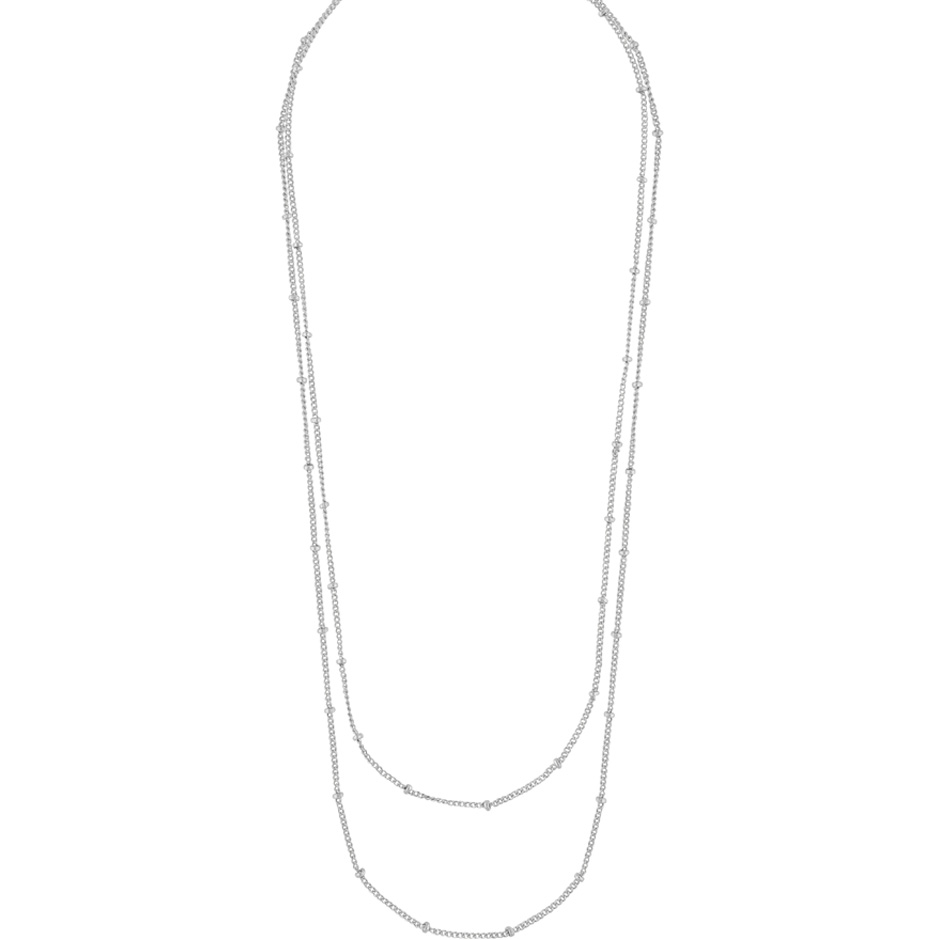 Davina double chain neck 45 plain silver