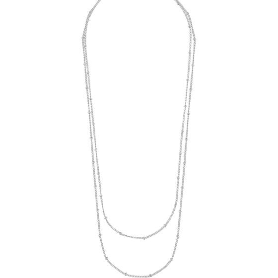 Davina double chain neck 45 plain silver