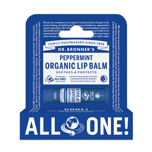 Dr. Bronner's Peppermint Organic Lip Balm Hang Pack