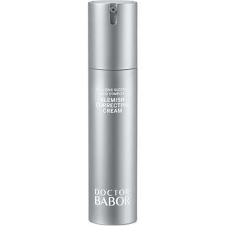 Doctor Babor Blemish Correcting Cream zinkkräm mot orenheter i en minimalistisk silverfärgad pumpflaska.