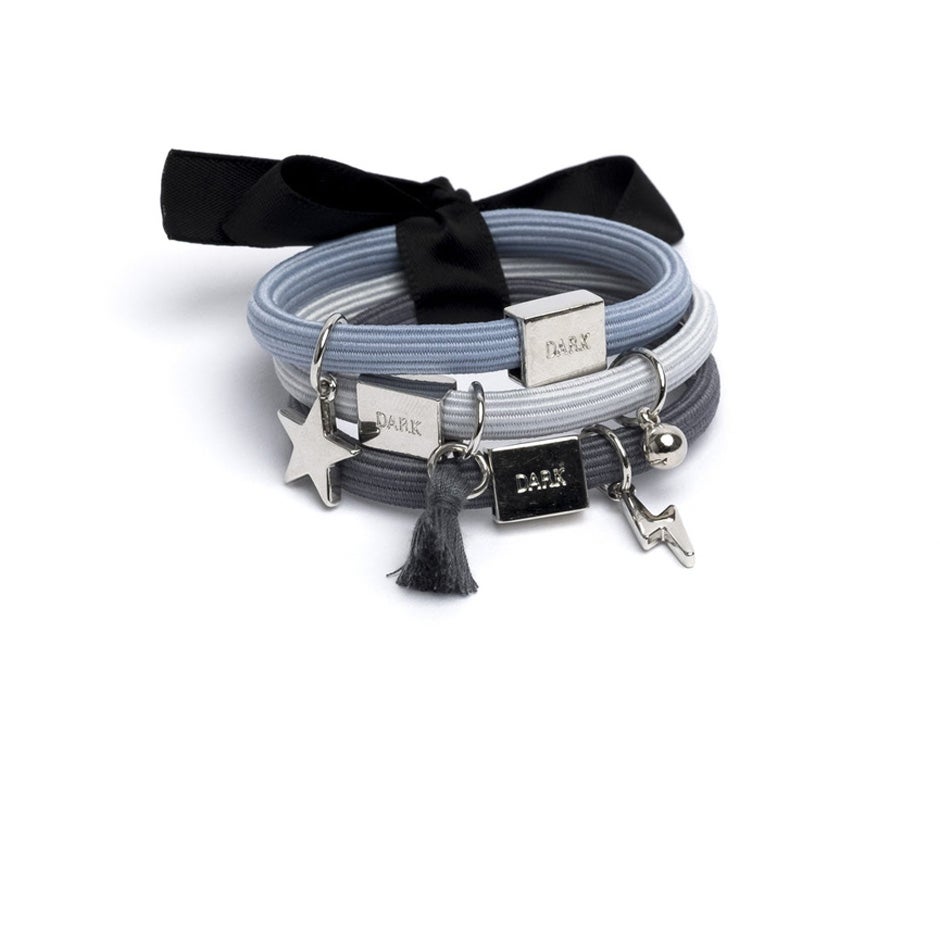 Dark Hair Ties 3 Pk Charm Combo pcs 1