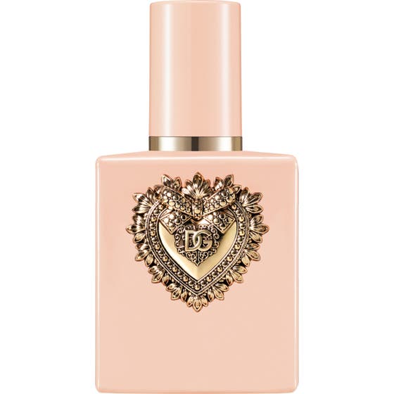 Dolce & Gabbana My Devotion Intense Eau de Parfum 50 ml parfym i puderrosa flaska med ett detaljrikt hjärta i guld