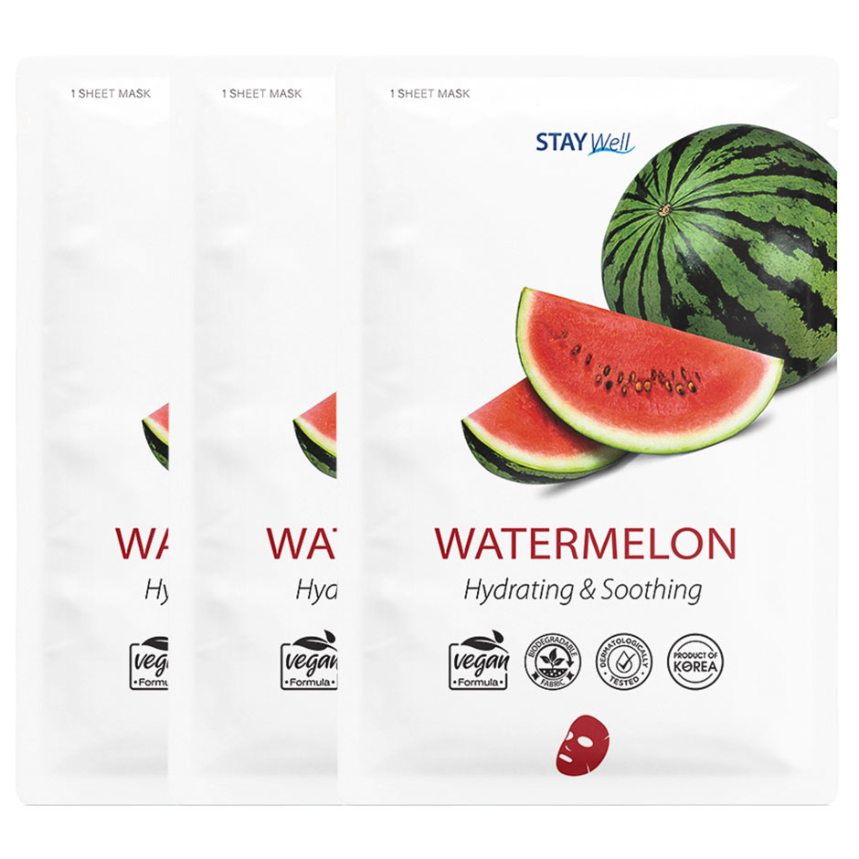 Vegan Sheet Mask Watermelon, Stay Well Sheet Masks