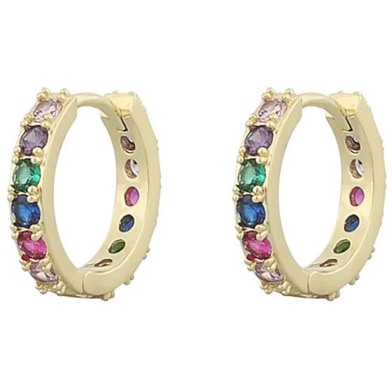 Unnie ring ear gold/mix blue